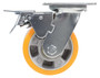 Vestil Polyurethane Swivel With Total Brake Caster - 5 In. Diameter x 2 In. Width 990 lb - Orange/Gray
