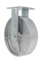 Vestil Cast Iron/Steel Rigid Caster - 8 In. Diameter x 2 In. Width 1760 lb - Silver
