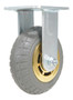 Vestil Flat-Free Rigid Caster - 6 In. Diameter x 2 In. Width 617 lb Dark - Gray/Gold