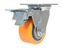 Vestil Polyurethane Swivel With Total Brake Caster - 4 In. Diameter x 2 In. Width 660 lb - Orange/Gray