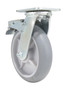 Vestil Thermoplastic Rubber Swivel With Total Brake Caster - 8 In. Diameter x 2 In. Width 705 lb Light - Gray