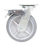 Vestil Thermoplastic Rubber Swivel With Total Brake Caster - 8 In. Diameter x 2 In. Width 705 lb Light - Gray
