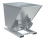Vestil Steel Medium Duty No Bump and Dump Hopper - 1-1/2 Cubic Yard 4000 lb - Silver