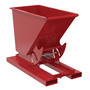 Vestil Steel Heavy Duty No Bump and Dump Hopper - 1/4 Cubic Yard 6000 lb - Soda Red