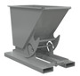 Vestil Steel Medium Duty No Bump and Dump Hopper - 1/3 Cubic Yard 4000 lb - Battleship Gray