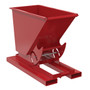 Vestil Steel Light Duty No Bump and Dump Hopper - 1/4 Cubic Yard 2000 lb - Soda Red