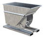 Vestil Steel Heavy Duty No Bump and Dump Hopper - 3/4 Cubic Yard 6000 lb - Galvanized