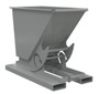 Vestil Steel Light Duty No Bump and Dump Hopper - 1/3 Cubic Yard 2000 lb - Battleship Gray