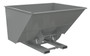Vestil Steel Medium Duty No Bump and Dump Hopper - 3 Cubic Yard 4000 lb - Battleship Gray