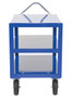 Vestil Steel - 24 In. x 36 In. Platform Heavy Duty 3 Shelf Ergo Handle Cart with GFN Casters 4000 lb - Blue