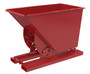Vestil Steel Medium Duty No Bump and Dump Hopper - 3/4 Cubic Yard 4000 lb - Soda Red