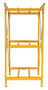 Vestil Steel Horizontal 3 Drum Storage Rack 1 Wide - 3 High 2400 lb - Yellow