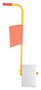Vestil Aluminum Wheel Chock with Handle and Flag - Yellow