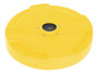Vestil Low Density Polyethylene Drum Recycling Lid with Flaps Closed - 55 Gallon - Yellow