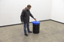 Vestil Low-Density Polyethylene Drum Recycling Lid with Flaps - 30 Gallon - Blue