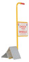 Vestil Aluminum Wheel Chock with Handle and Sign - 7-11/16 In. x 20-11/16 In. x 37-1/16 In. - Silver/Yellow