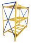 Vestil Steel Horizontal 9 Drum Storage Rack 3 Wide - 3 High 7200 lb - Yellow
