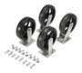 Vestil Mold On Rubber Caster Kit - 8 In. x 2 In. 2400 lb - Black