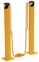 Vestil Steel Dock Chain Barrier Bollard - 4.5 In. Diameter - Yellow