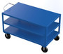 Vestil Steel - 34 In. x 60 In. Platform Heavy Duty 3 Shelf Ergo Handle Cart with GFN Casters 4000 lb - Blue