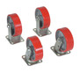 Vestil Poly On Steel Caster Kit - 6 In. x 2 In. 2644 lb - Red