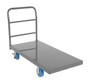 Vestil Steel Smooth Deck Platform Truck with - 6 In. x 2 In. Poly Casters 45 In. x 45 In. x 39 In. 2500 lb - Silver/Blue