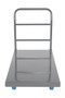 Vestil Steel Smooth Deck Platform Truck with - 6 In. x 2 In. Poly Casters 45 In. x 45 In. x 39 In. 2500 lb - Silver/Blue