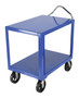 Vestil Steel - 24 In. x 36 In. Platform Ergo Handle Cart with Mold-On-Rubber Casters 2400 lb - Blue