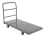 Vestil Steel Smooth Deck Platform Truck with - 4 In. x 2 In. Mold On Rubber Casters 2000 lb - Gray
