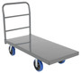 Vestil Steel Smooth Deck Platform Truck with - 8 In. x 2 In. Elastic Rubber Casters 45 In. x 45 In. x 39 In. 2500 lb Gray / - Blue