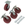 Vestil Ductile Steel Caster Kit - 6 In. x 2 In. 8000 lb - Maroon