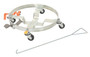 Vestil Steel Mobile Tilting Drum Dolly with Handle - 30-7/8 In. x 30-7/8 In. x 6-1/4 In. 1000 lb - Silver
