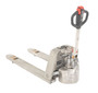 Vestil Stainless Steel Fully Electric Pallet Truck - 27 In. x 63-1/2 In. 3,000 lb - Silver