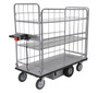 Vestil Steel Electric Material Handling Cart with Sides - 2 Shelves 28 In. x 60 In. 500 lb - Gray