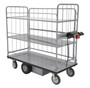 Vestil Steel Electric Material Handling Cart with Sides - 2 Shelves 28 In. x 60 In. 500 lb - Gray