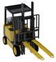 Vestil Steel Pin Style Fork Extensions with Load Rails - 4 In. X 72 In. 4,000 lb - Yellow