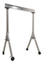 Vestil Aluminum Fixed Gantry Crane with Phenolic Locking Casters - 8 Ft. x 10 Ft. 4000 lb - Silver