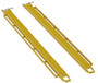 Vestil Steel Pin Style Fork Extensions with Load Rails - 4 In. X 96 In. 4,000 lb - Yellow