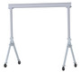 Vestil Aluminum Fixed Gantry Crane with Glass Filled Nylon Locking Casters - 12 Ft. x 10 Ft. 2000 lb - Silver