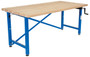 Vestil Steel/Wood Manual Adjustable Ergonomic Work Bench - 72 In. x 36 In. 750 lb - Blue/Tan