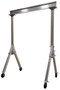 Vestil Aluminum Fixed Gantry Crane with Glass Filled Nylon Locking Casters - 15 Ft. x 10 Ft. 2000 lb - Silver