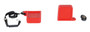 Vestil Thick Polyurethane Fork Tip Protector - 5-5/8 In. x 3/4 In. Fork Pocket - Red