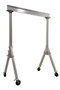 Vestil Aluminum Fixed Gantry Crane with Phenolic Locking Casters - 8 Ft. x 10 Ft. 6000 lb - Silver