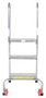 Vestil Stainless Steel Folding Ladder with Wheels - 3 Step 350 lb - Blue