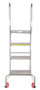 Vestil Stainless Steel Folding Ladder with Wheels - 4 Step 350 lb - Blue