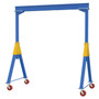 Vestil Steel Knockdown Fixed Gantry Crane with V-Groove Ductile Steel Casters - 20 Ft. 8000 lb - Blue