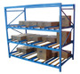 Vestil Steel Carton Flow Rack - 4 Ft. Length 3 Level 1,000 lb - Blue