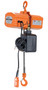 Vestil Steel Economy Chain Hoist with Chain Container - 3 Phase 2000 lb - Orange
