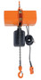 Vestil Steel Economy Chain Hoist with Chain Container - 3 Phase 2000 lb - Orange