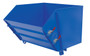 Vestil Steel Heavy Duty Self Dumping Hopper with Fold Down Front - 1-1/2 Cubic Yard 6000 lb - Blue